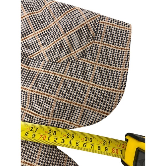 Mens Blazer Jacket Brown Houndstooth Single Breasted Lined Sport Coat 90s Preppy - Picture 4 of 6